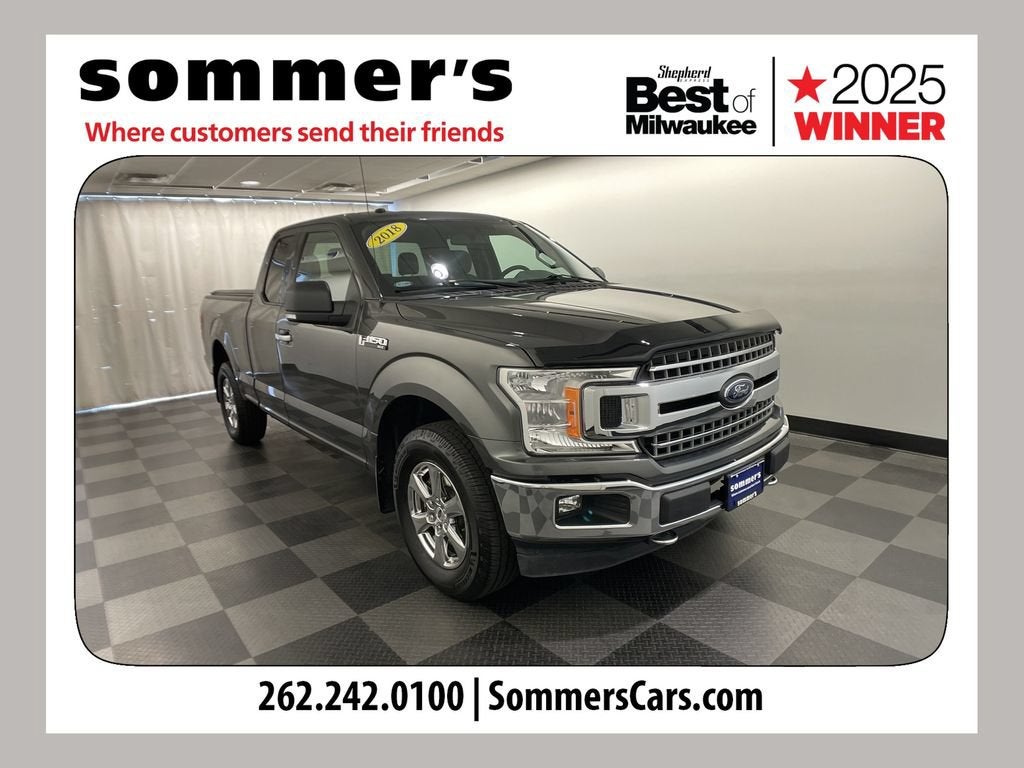 2018 Ford F-150 XL in Gray — front three-quarter view