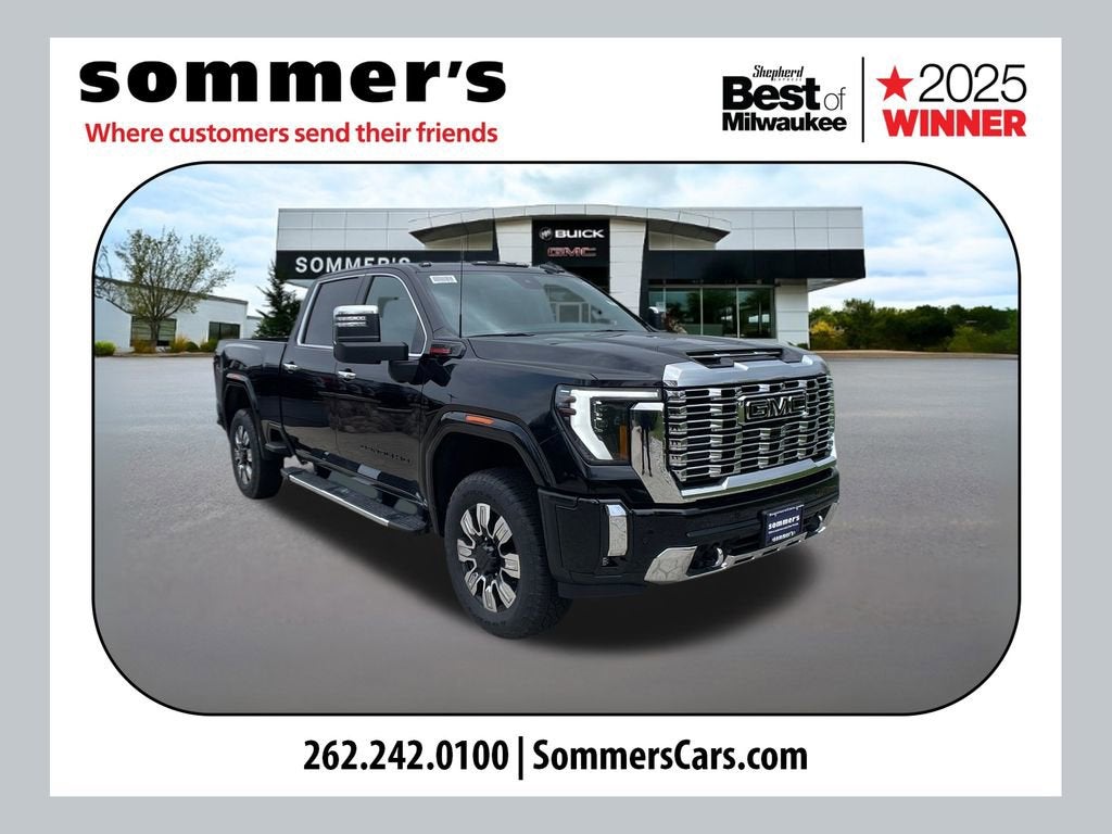 2026 GMC Sierra 2500 HD Denali in Onyx Black — front three-quarter view