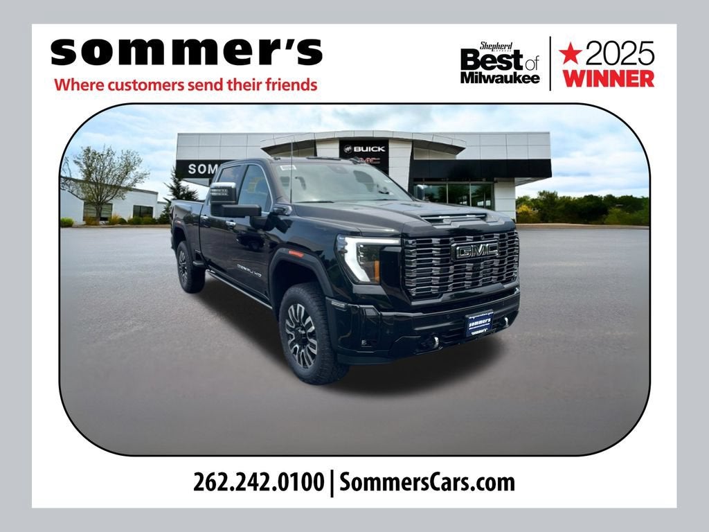 2026 GMC Sierra 2500 HD Denali Ultimate in Onyx Black — front three-quarter view