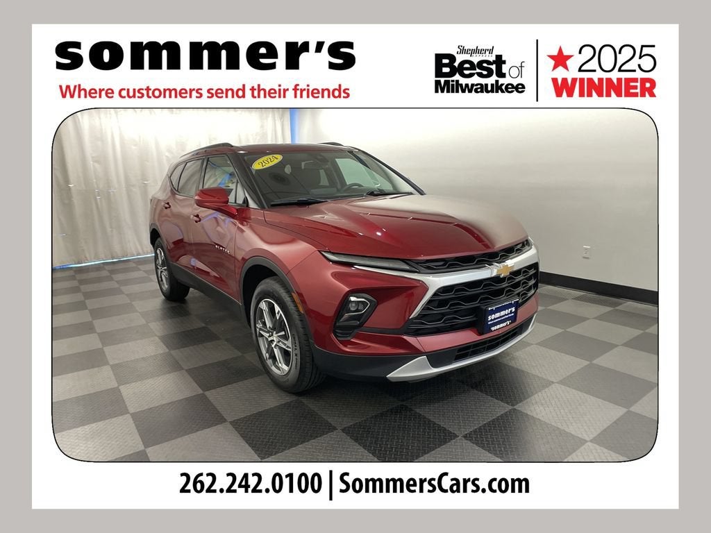 2024 Chevrolet Blazer 2LT in Radiant Red Tintcoat — front three-quarter view