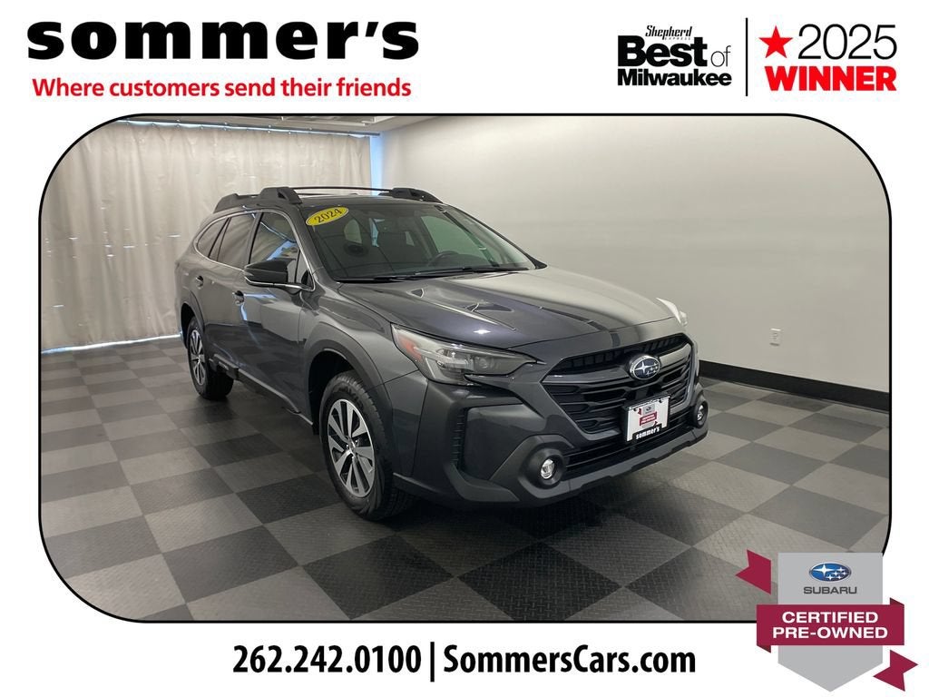 2024 Subaru Outback Premium in Gray Metallic — front three-quarter view