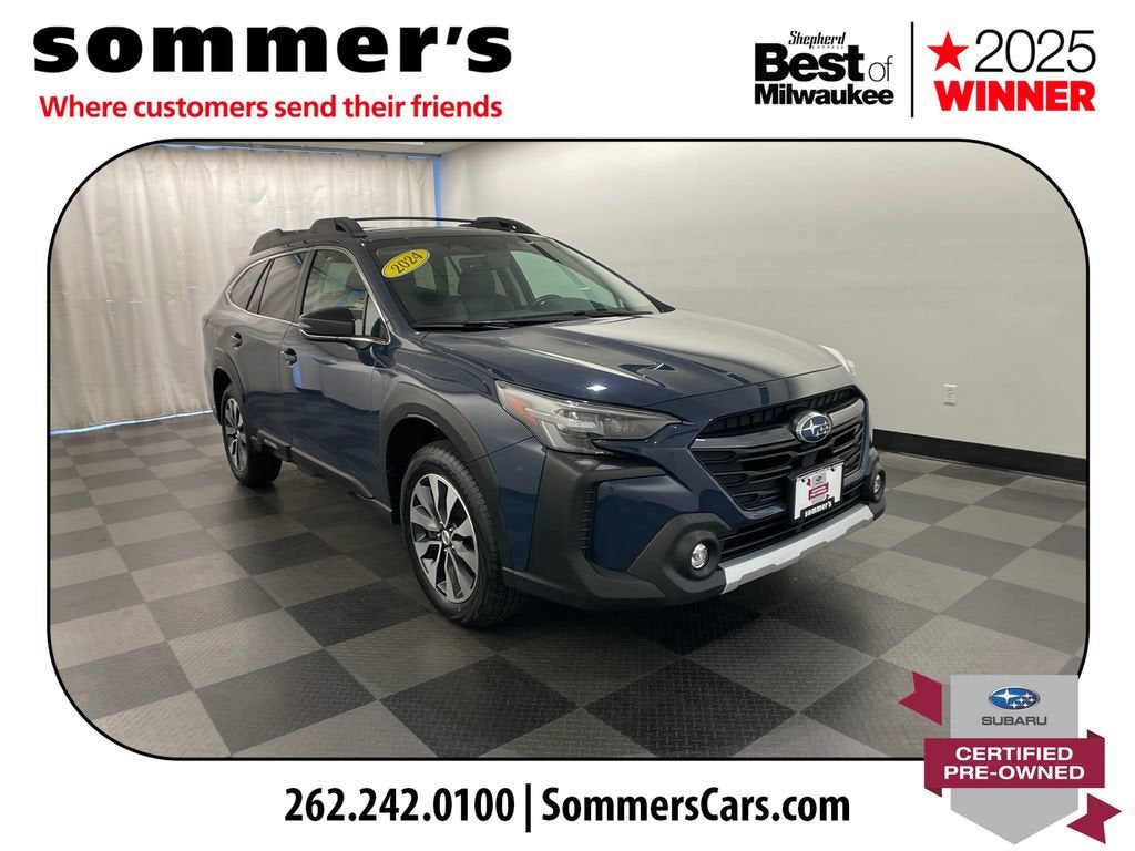 2024 Subaru Outback Limited in Blue — front three-quarter view