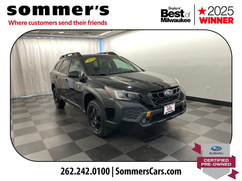 2024 Subaru Outback Wilderness in Black — front three-quarter view