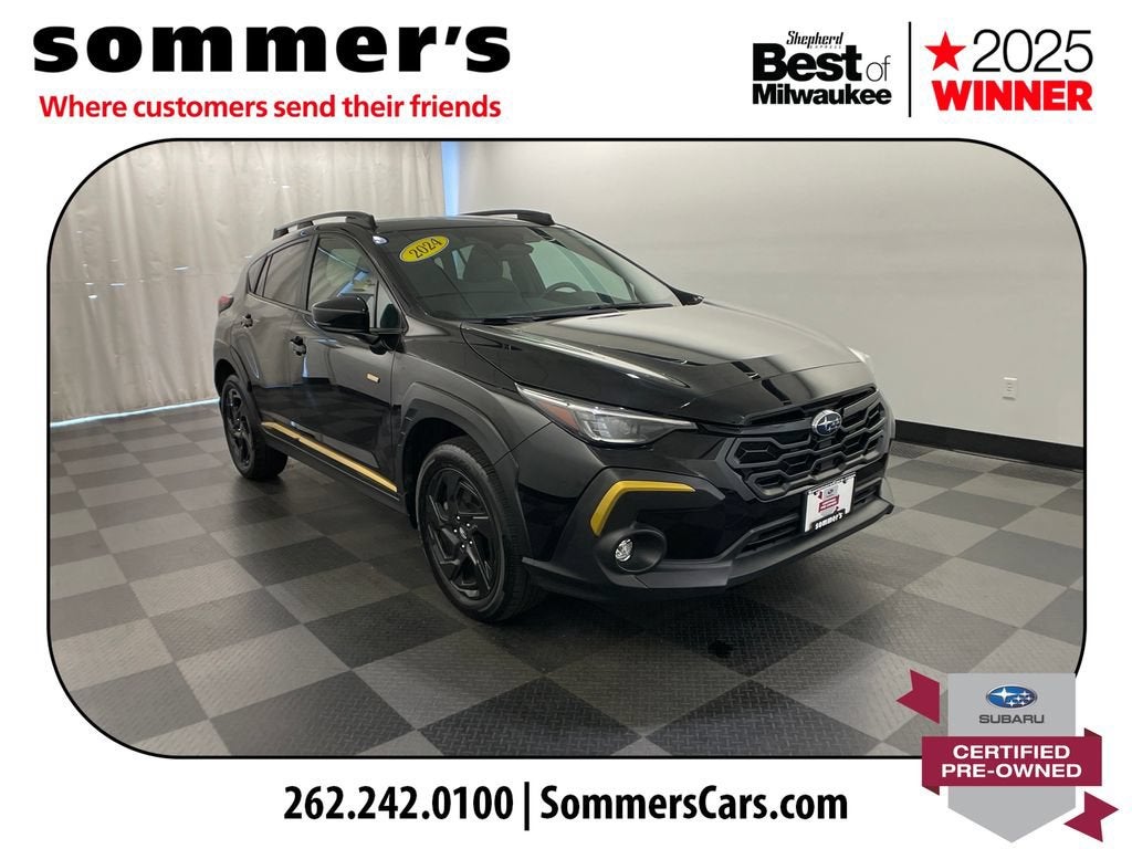 2024 Subaru Crosstrek Sport in Black — front three-quarter view