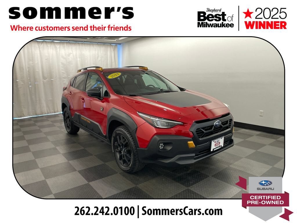 2024 Subaru Crosstrek Wilderness in Red — front three-quarter view