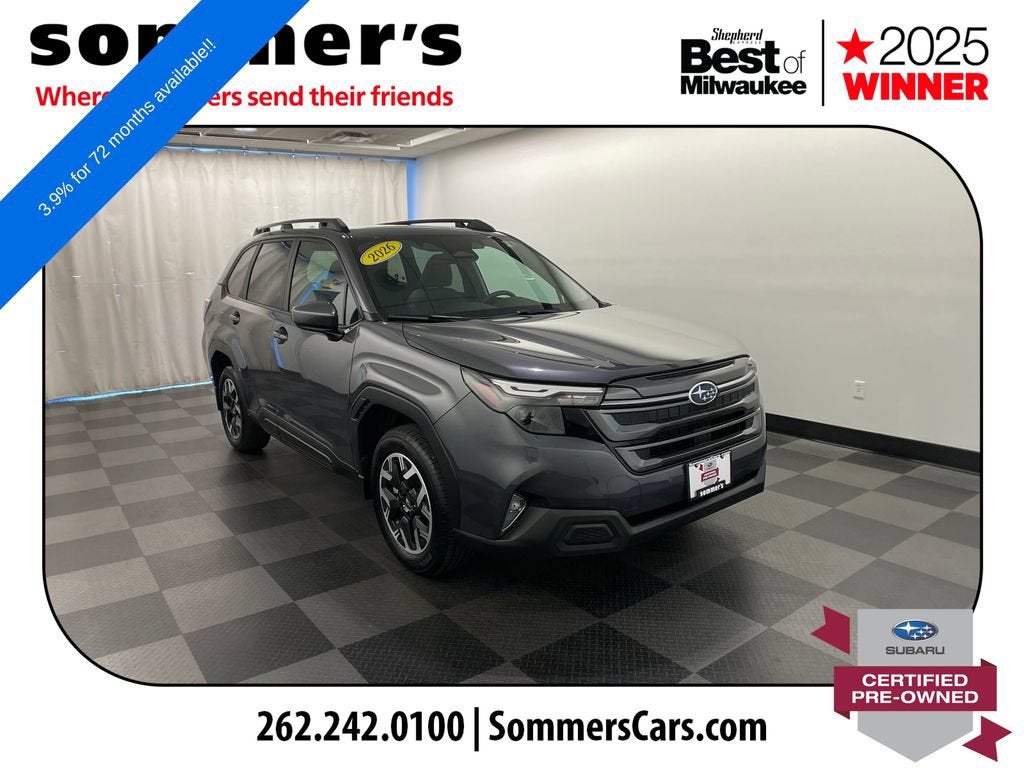2026 Subaru Forester Premium in Magnetite Gray Metallic — front three-quarter view