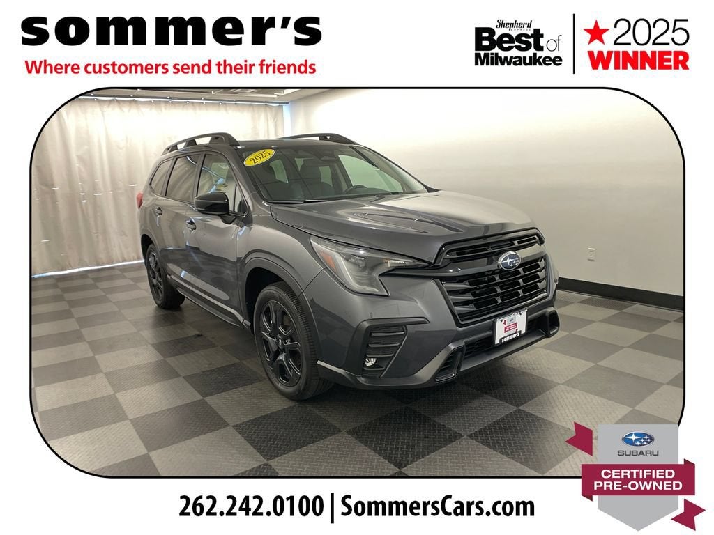 2025 Subaru Ascent Onyx Edition in Gray — front three-quarter view