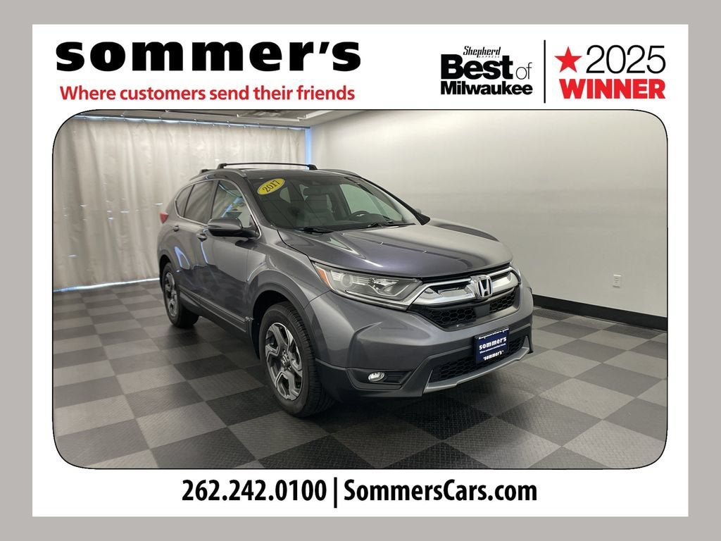 2017 Honda CR-V EX-L in Gray — front three-quarter view