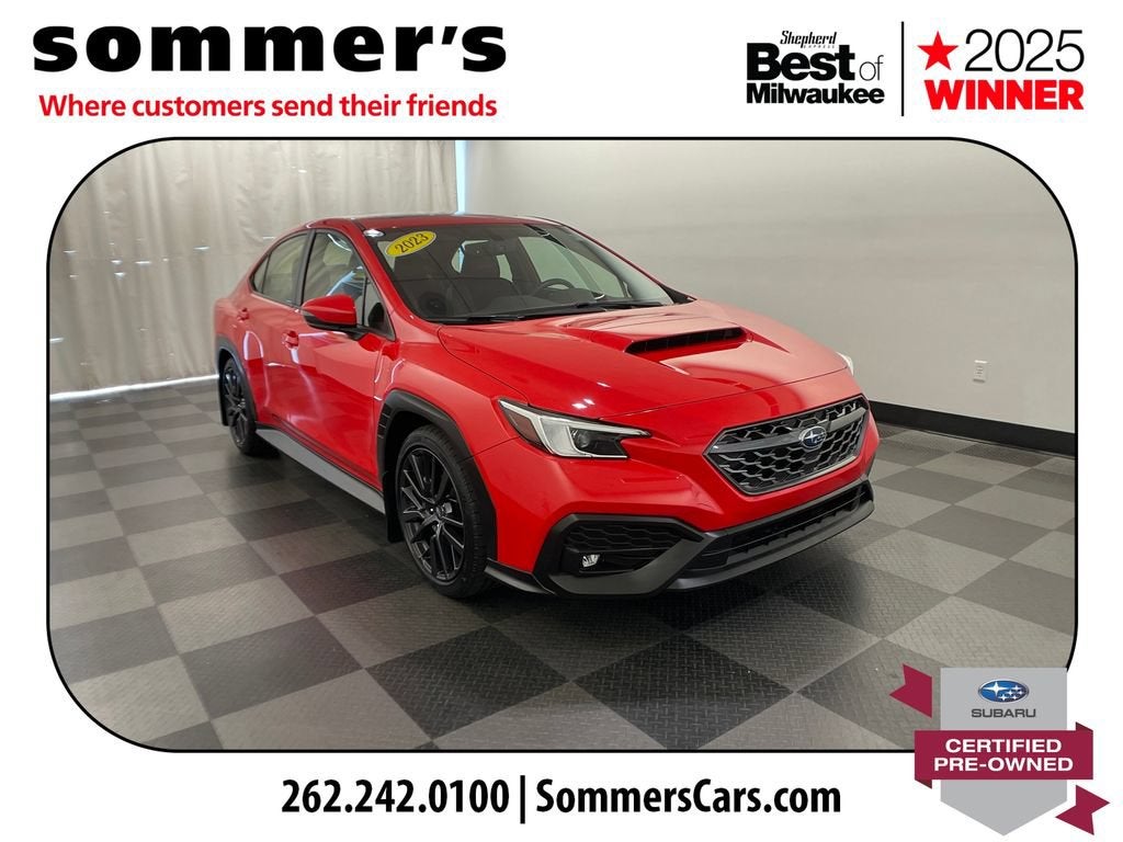 2023 Subaru WRX Limited in Red — front three-quarter view