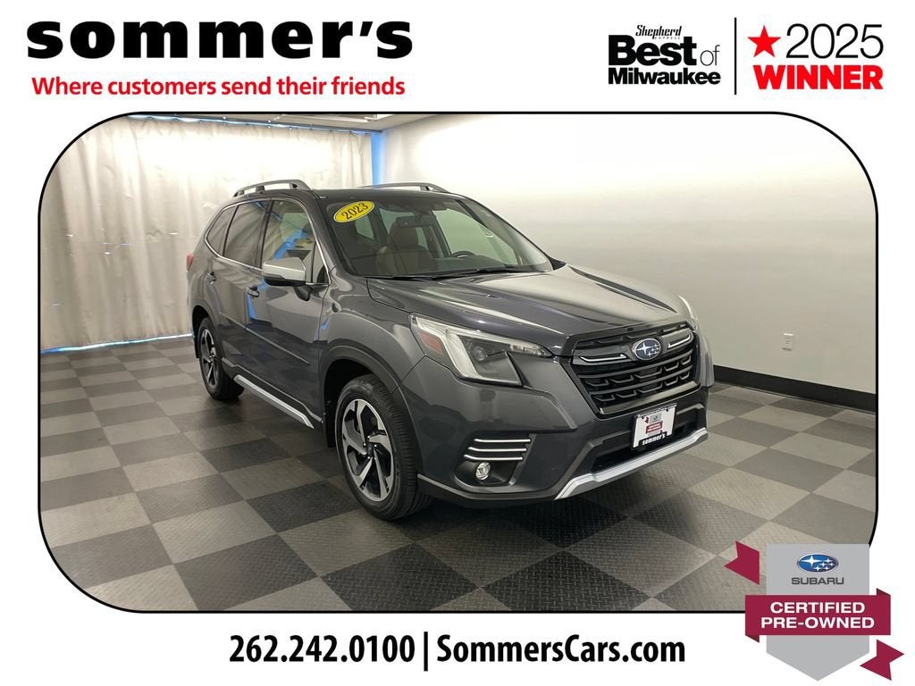 2023 Subaru Forester Touring in Gray — front three-quarter view