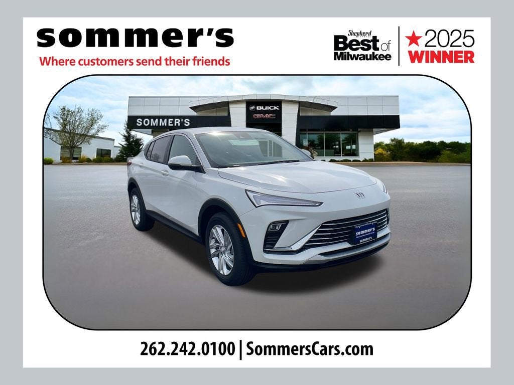 2026 Buick Envista Preferred in Summit White — front three-quarter view