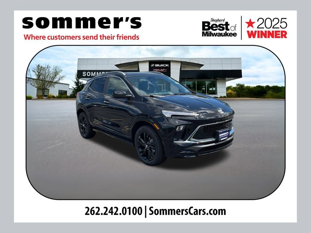2026 Buick Encore GX Sport Touring in Ebony Twilight Metallic — front three-quarter view