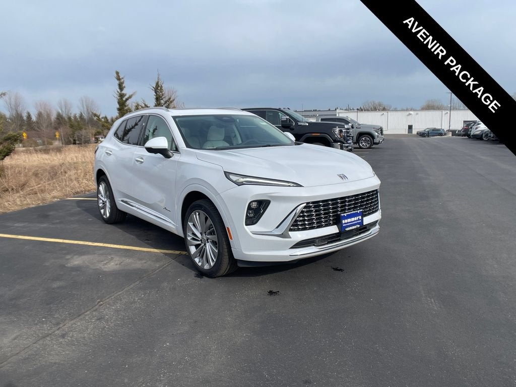 2026 Buick Envision Avenir in Iridescent White Tricoat — front three-quarter view