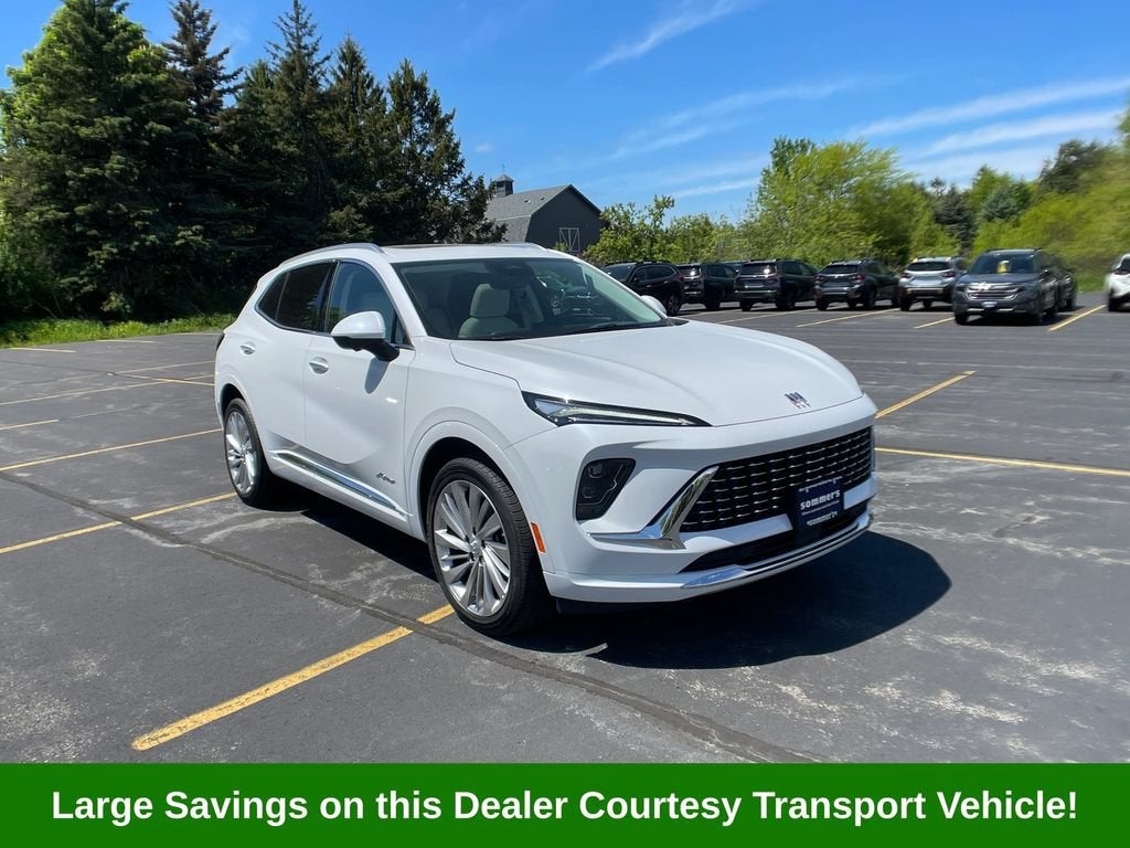 2026 Buick Envision Avenir in Iridescent White Tricoat — front three-quarter view